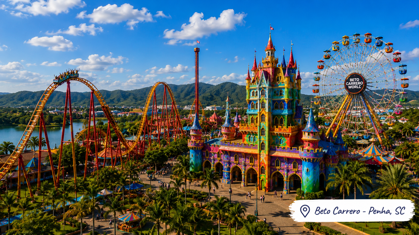 Pacote Beto Carrero World com aéreo, hospedagem, ingresso para o parque e seguro viagem em abril de 2027.