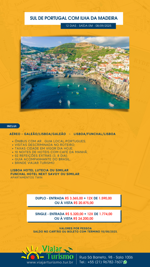 SUL DE PORTUGAL COM ILHA DA MADEIRA 12 DIASaa